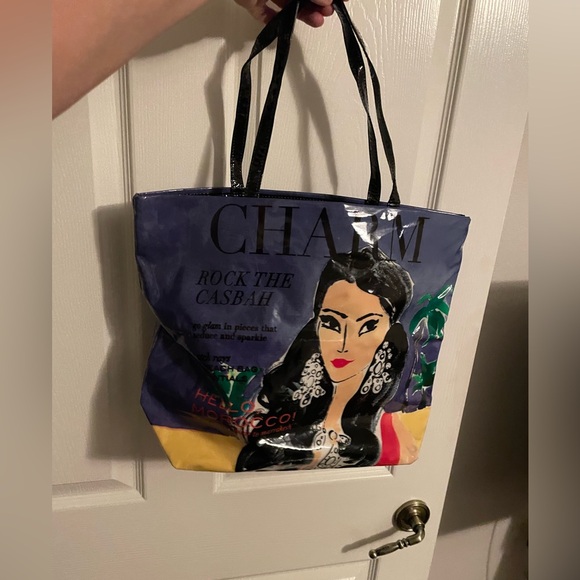 RARE vintage used Kate Spade Rock the Casbah Purple Tote Bag - Picture 6 of 12